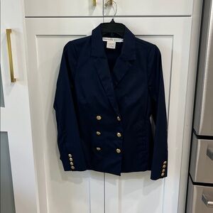Gretchen Scott Navy double breasted blazer, size S